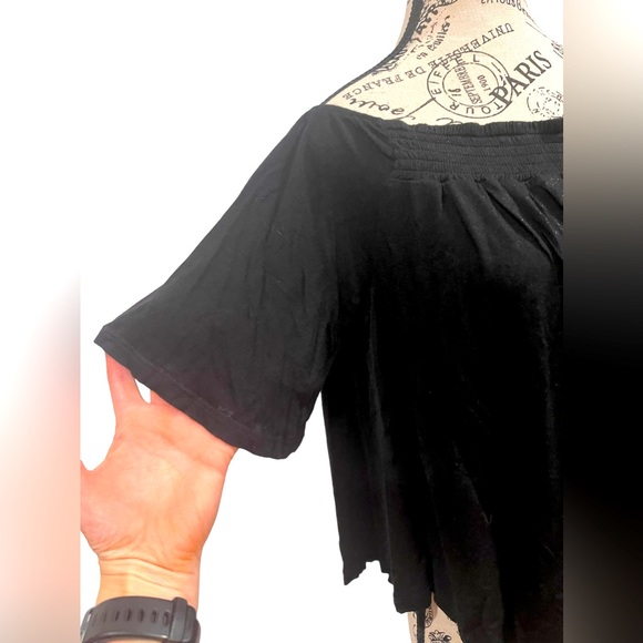 MORAL FIBER BLACK OFF SHOULDER KNIT TOP L - Picture 2 of 4